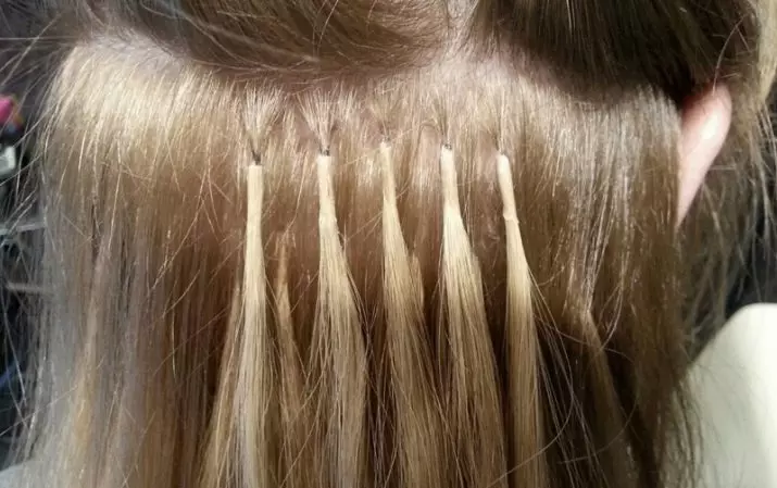 Sambungan rambut mikrosapsular (20 foto): Pilih mikrokapsules untuk rambut pendek atau panjang, ciri-ciri rambut Slavic dengan potongan rambut, ulasan 5499_5
