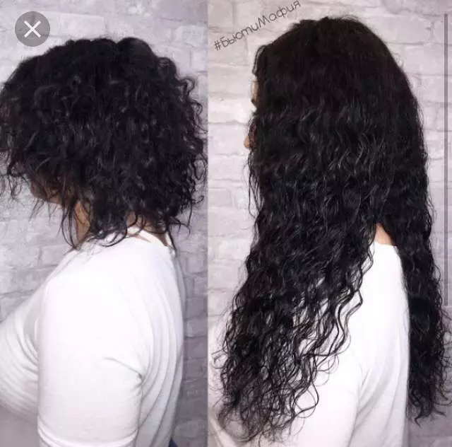 Building Curly Hair (19 Valokuvat): luonnollisten ja keinotekoisten kihara hiusten laajennuksen ominaisuudet, miten voimme kasvattaa aaltoilevia hiuksia? 5508_15