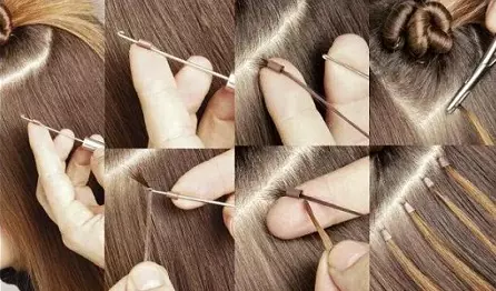 Kallt hårförlängning (23 bilder): Hårtilläggsteknik med kallt sätt, välj Lim och Gel. Vilken teknik är bättre? Recensioner 5510_7