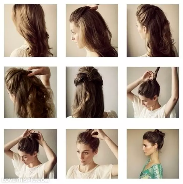 Frisuren mit umfangreichem Haare (44 Fotos): Wie lange und kurze umfangreiche Haare zu Hause mit einem Haartrockner legen? Make Locken und Locken 5517_25