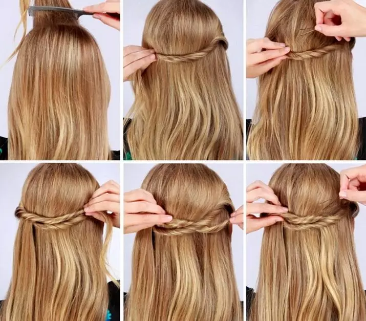 Pričeske z ekstenzivnimi lasmi (44 fotografij): Kako položiti dolge in kratke obsežne lase doma s sušilcem za lase? Naredite kodre in kodre 5517_30