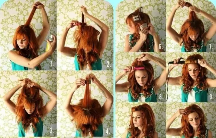 Curvas de cabelos longos (52 fotos): Criando Kudrey em casa, maneiras lindas de colocar cabelos encaracolados sem franja e com ela 5537_44