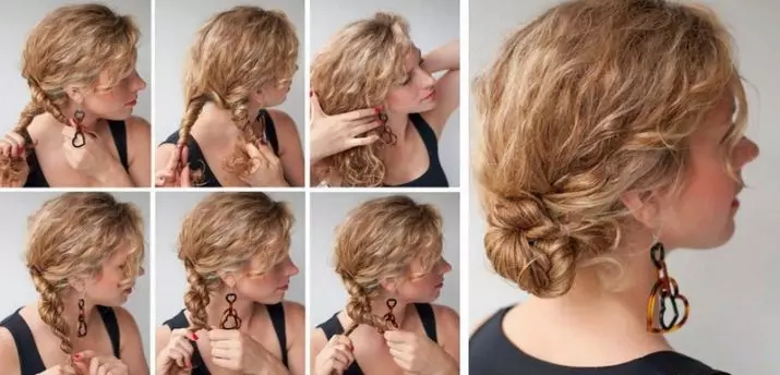 Hairstyles with curls (85 photos): How to put curly or curly hair for the new year? Examples of light laying for every day 5542_31
