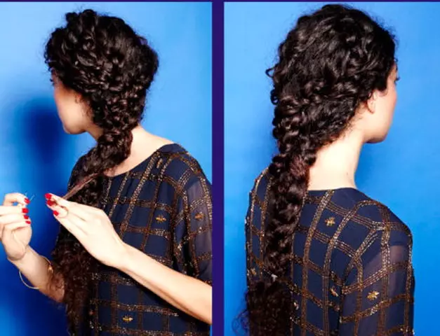 Frisuren mit Locken (85 Fotos): Wie man lockiges oder lockiges Haar für das neue Jahr steckt? Beispiele für leichte Legierung für jeden Tag 5542_47