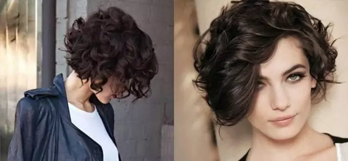 Konci pikeun rambut pondok (47 Poto): Kumaha carana ngadamel curls sareng gelombang di bumi? Gaya rambut modis sareng curls keriting 5545_25