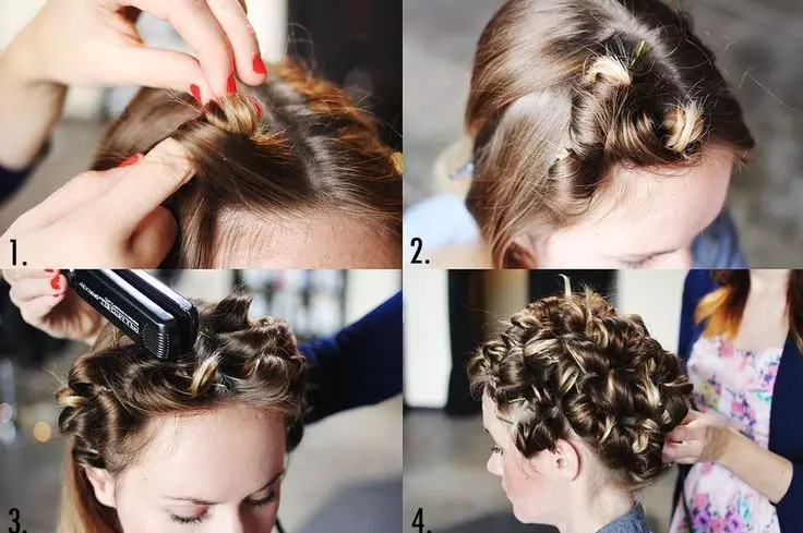 Deitando o ferro no cabelo do meio (47 fotos): Como fazer penteados usando um ferro ou uma onda cônica? Exemplos de penteados com volume 5552_25
