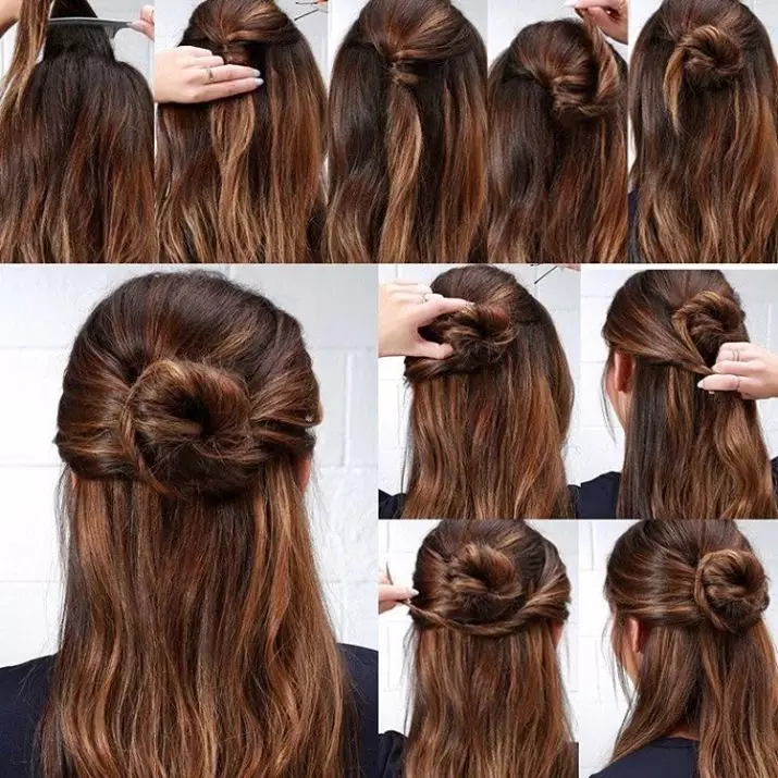 ایک بالوں کو کیسے بنائیں؟ 63 تصاویر: گھر میں اپنے آپ کو کیا کر سکتے ہیں؟ طویل بال کے لئے ایک خوبصورت بالوں کے لئے قدم کی طرف سے کس طرح قدم اٹھائیں؟ 5570_26