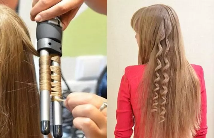 ٹوٹے ہوئے curls (29 فوٹو): گھر میں مختصر، درمیانے یا طویل بال لوہے کو کس طرح ہوا؟ 5579_10