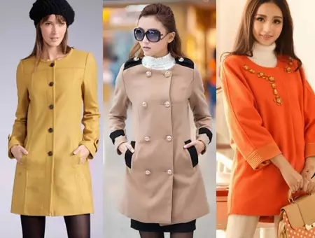 Egyenes kabát (86 fotók): Női kabát közvetlen vágás, gallér nélkül, egyharmad, hosszú, rövid, trendi 2021, gallérral 559_39