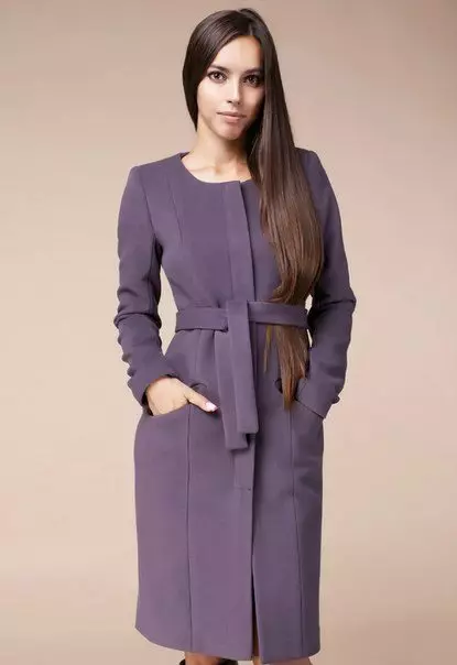 Директно палто (86 фотографии): Женски слој од директна сече, без јака, со која носење, од двоен, долг, краток, трендовски 2021, со јака 559_41