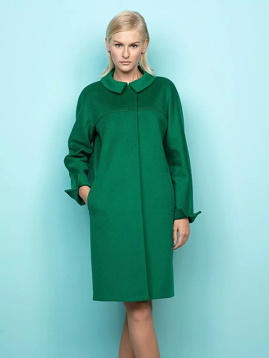 Директно палто (86 фотографии): Женски слој од директна сече, без јака, со која носење, од двоен, долг, краток, трендовски 2021, со јака 559_68