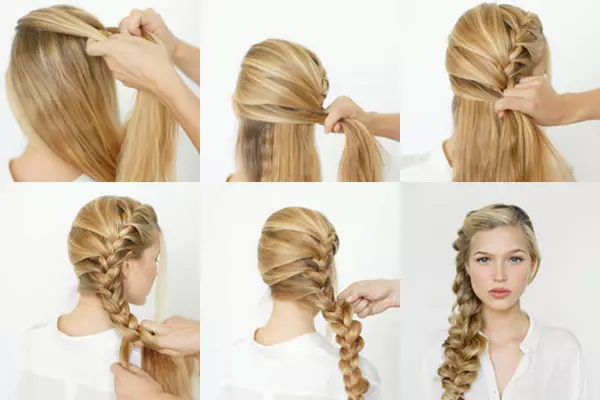 درمیانے درجے کے لئے hairstyles کی مثالوں طویل اور مختصر بالوں کا رنگ رم (45 تصاویر) کے ساتھ بالوں. کس طرح پتھروں سے ایک رم کے ساتھ اسٹائل ایک شام بنانے کے لئے؟ 5616_28