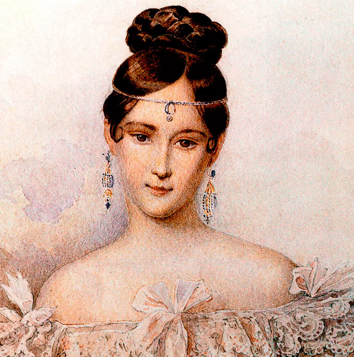 Kapsels van de 19e eeuw (33 foto's): Hoe maak je vrouwen kapsels op een ampir stijlbal of romantiek, modehistorie van de 19e eeuw 5641_3