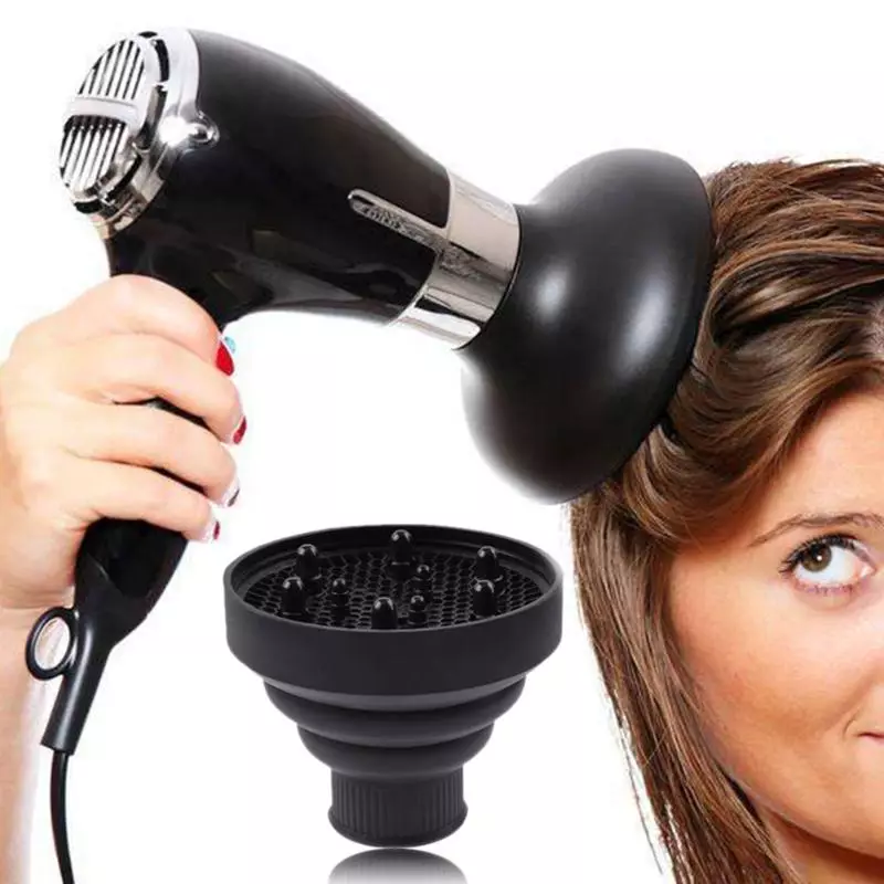 Поставување дифузер (22 фотографии): Како да се стави средна, кратка или долга коса со фен за коса со дифузер? Идеи за создавање фризури дифузер 5644_4