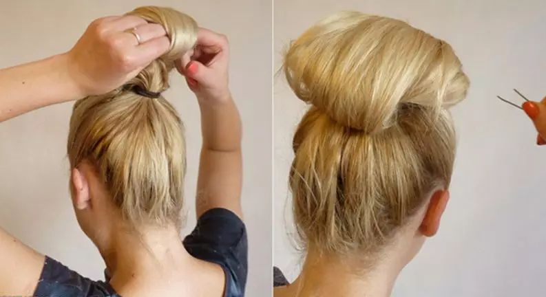 Vakaro šukuosena ant vidutinių plaukų (97 nuotraukos): kaip padaryti šventinį klojimą ant vidutinio ilgio plaukų su savo rankomis? Žingsnis po žingsnio instrukcijos, kaip sukurti aukštus moterų šukuosenus namuose 5684_65