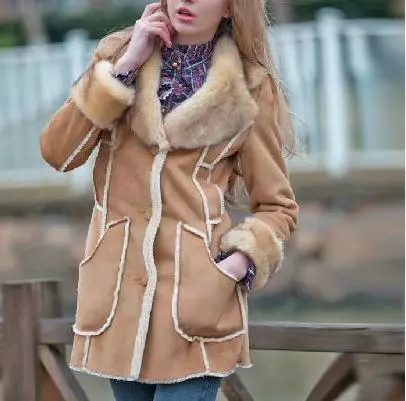 스웨이드 코트 (64 장의 사진) : 스웨이드 하에서 스판덱스에서 여성용 코트, 자연 스웨이드에서 레이저 가공, 청소 방법 568_14