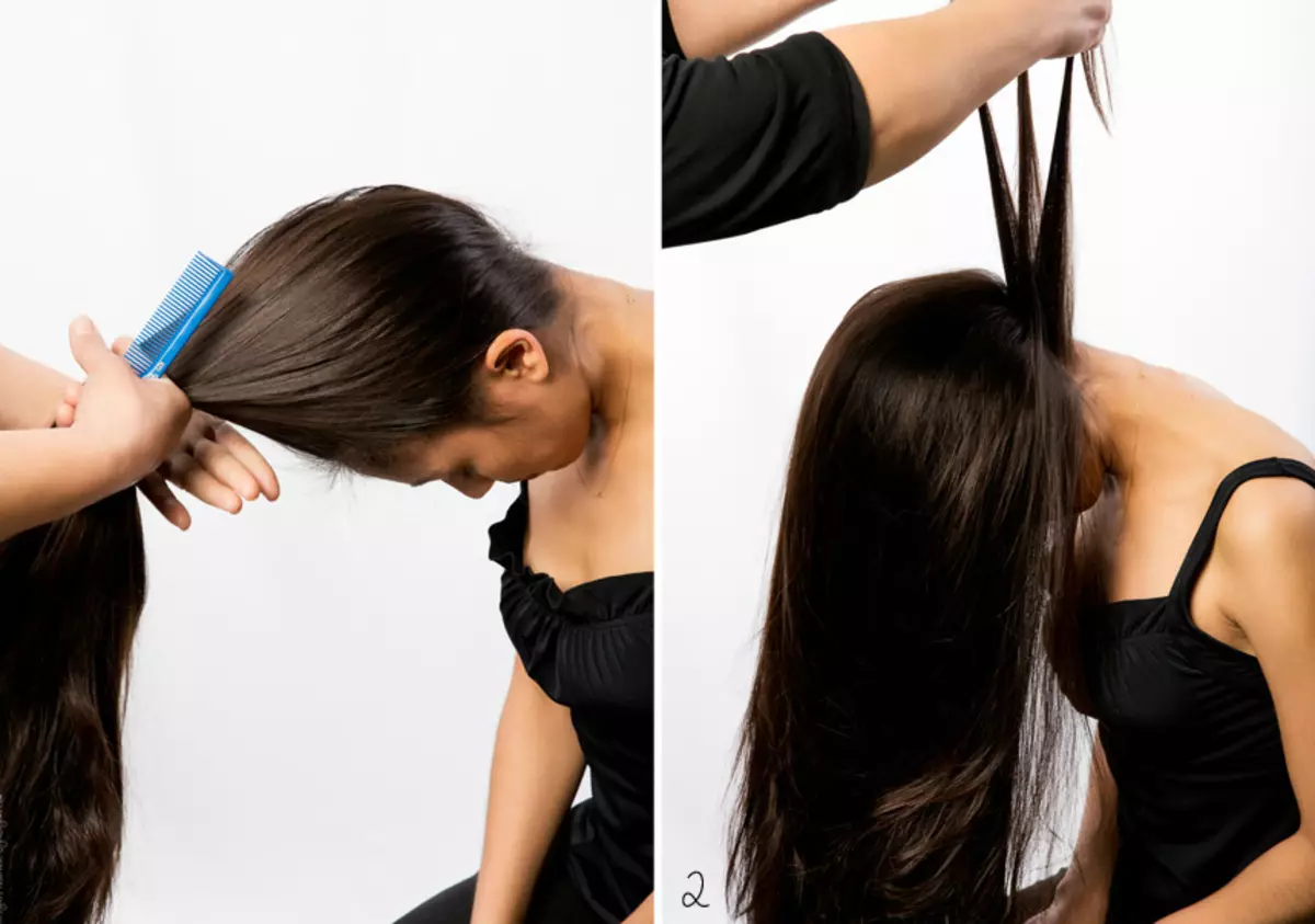 Kako napraviti snop na glavi s gumom? 56 FOTO: Kako koristiti gumenu traku? Kako to učiniti od volumetrijske zrake za kosu? Kako lijepo prikupiti bezbrižnu gredu? 5702_34
