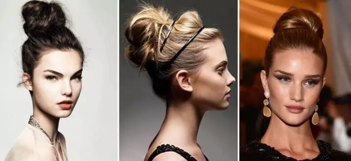 Bundle për flokë të gjatë (58 foto): Si të shpejt të bëjë një hairstyle? Mundësi të bukura për styling të thjeshtë të flokëve në një rreze 5704_2