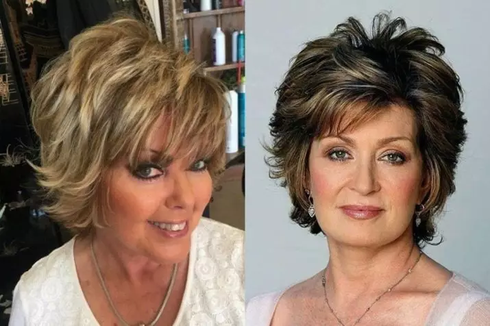 Haircuts vir vroue na 55 jaar met name (35 foto's): Vroue se haircuts vir 55-jarige vrou met grys hare. Wat haarsny is geskik vir vroue met 'n ronde gesig? 5724_25