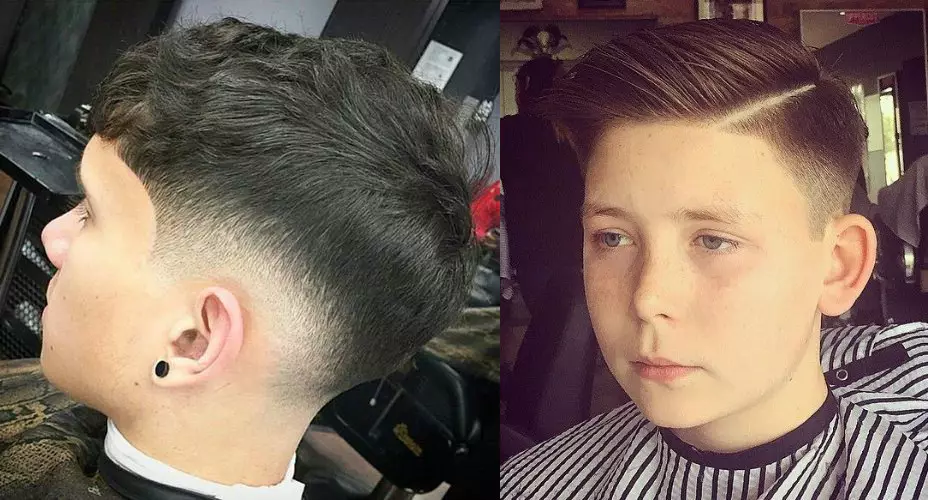 Frisyrer för pojkar 11 år gammal (54 bilder): fashionabla och branta hårklippningar på sidan för barn, väljer barns modell frisyrer för pojkar med kort hår 5756_29