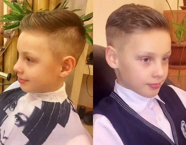 Frisyrer för pojkar 11 år gammal (54 bilder): fashionabla och branta hårklippningar på sidan för barn, väljer barns modell frisyrer för pojkar med kort hår 5756_30