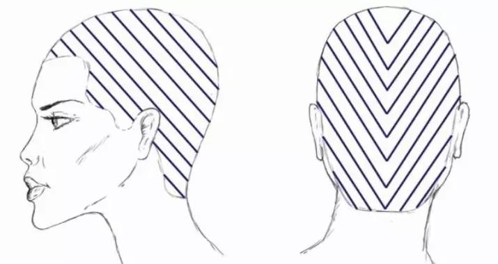 Probenahme mit einer Probe (35 Fotos): Arten von Proben auf dem Kopf, Merkmale des Modells Haarschnitt mit direkter, schräger, seitlicher oder radialer Überspannung 5763_10