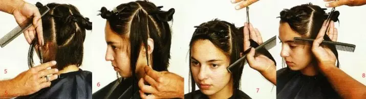 Probenahme mit einer Probe (35 Fotos): Arten von Proben auf dem Kopf, Merkmale des Modells Haarschnitt mit direkter, schräger, seitlicher oder radialer Überspannung 5763_9