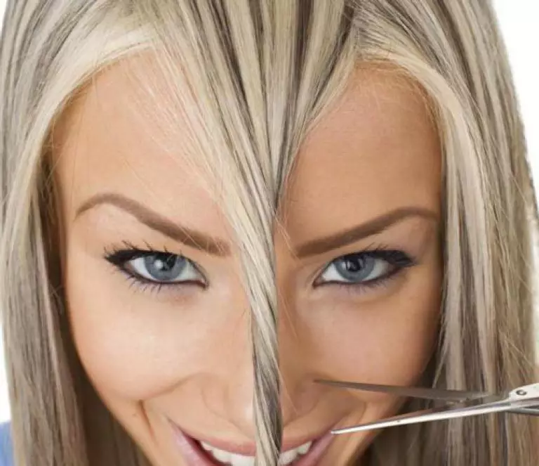 Saç İpuçları Nasıl Kesilir? 40 Fotoğraf Bağımsız olarak köknar Nasıl saçlar evde biter ve onları ne sıklıkta kesmek zorundalar? 5776_35