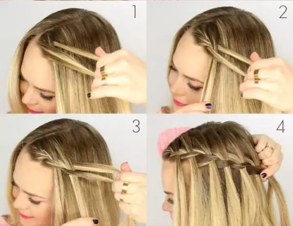 ટૂંકા વાળ (82 ફોટા) પર ચળવળ: સુંદર braids ની વણાટ યોજનાઓ. કેવી રીતે બે braids વેણી? કેવી રીતે સરળ હેરસ્ટાઇલ બનાવવા માટે? પ્રારંભિક માટે પગલું દ્વારા પગલું સૂચનો 5779_12
