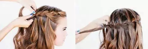 Gerakan rambut pendek (82 foto): Skema tenun kepang indah. Bagaimana cara mengepang dua kepang? Bagaimana cara membuat gaya rambut sederhana? Petunjuk langkah demi langkah untuk pemula 5779_46