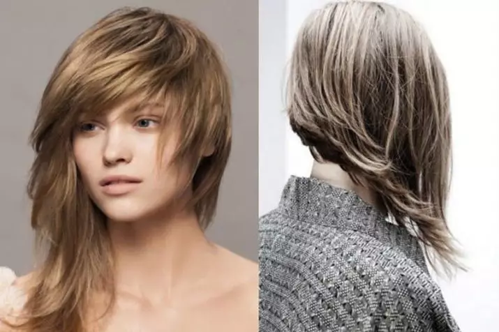 Šukuosena ant tiesių plaukų (49 nuotraukos): mados moterų kirpimai sunkių, sunkių ir nekaltų plaukų 2021 5780_32