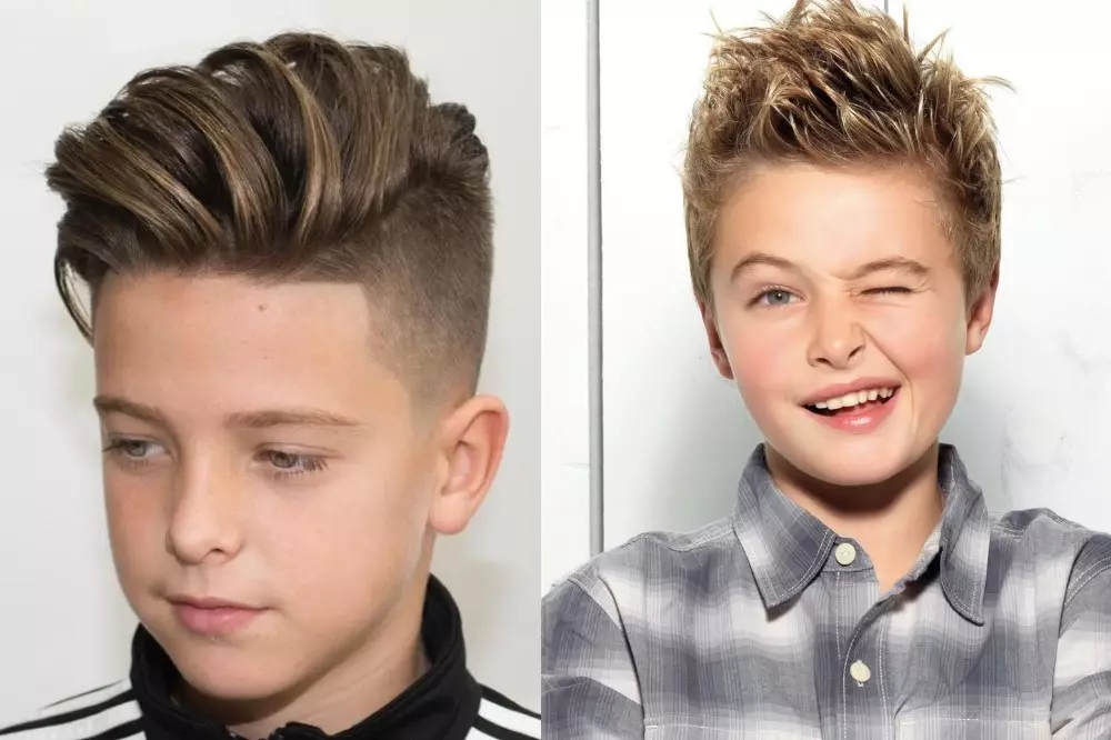 لڑکوں کے لئے Hairstyles (27 فوٹو): اسکول کے بچوں کے لئے فیشن Hairstyles 9-12 سال کی عمر 2022، کشور کے لئے کھڑی سکول Haircuts 5781_5
