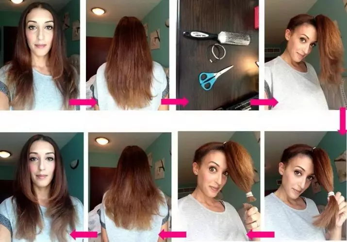 Haircut Lestenka Na casa: como facelo a si mesmo en cabelos medianos e curtos? Como cortar o pelo longo na casa? 5806_35