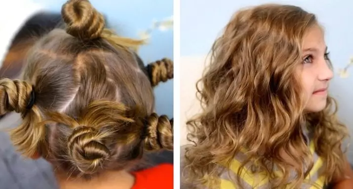 Kudri dari Pigtails (43 foto): Cara mengepang rambut Anda untuk malam untuk mendapatkan ombak yang indah? Bagaimana cara membuat ikal bergelombang menggunakan brazed pada rambut basah? 5809_16