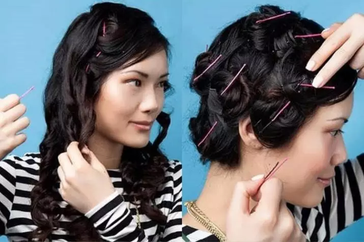 Kudri საწყისი pigtails (43 ფოტო): როგორ ლენტები თქვენი თმის ღამით მისაღებად ლამაზი ტალღების? როგორ გააკეთოს wavy curls გამოყენებით brazed სველი თმის? 5809_17