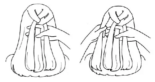 Pigtails（43枚の写真）からのKudri：美しい波を得るために夜のためにあなたの髪を編む方法は？濡れた髪にろう付けを使って波状のカールを作る方法は？ 5809_25