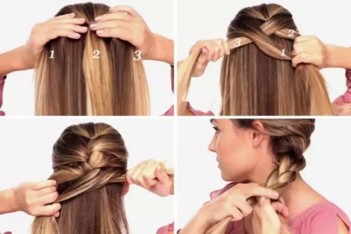 KUDRI z pigtails (43 fotiek): Ako vyprázdniť svoje vlasy na noc, aby ste získali krásne vlny? Ako urobiť zvlnené kučery s použitím spájkované na mokrých vlasoch? 5809_27