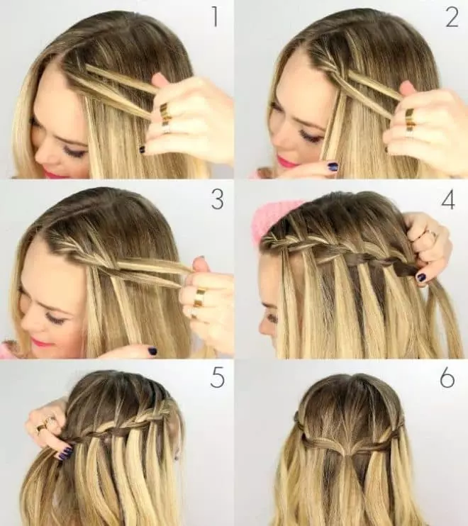 ວິທີການ braid ສອງ pigtails? 61 ຮູບວິທີການທໍລະມານ 2 braids ຈາກຜົມຍາວ? ຖັກແສ່ວຢູ່ດ້ານຂ້າງ. ຊົງຜົມທີ່ສວຍງາມທີ່ມີ braids ແລະຜົມວ່າງ 5817_55