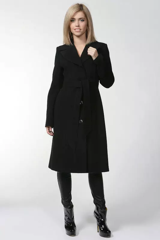 Klasszikus fekete kabát (68 fotók): Mit kell viselni 581_2