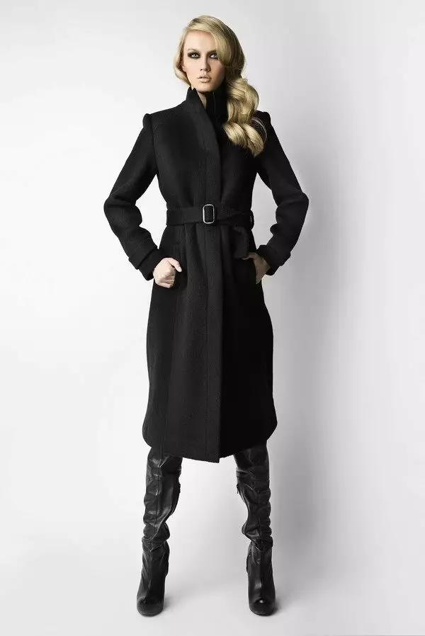 Klasszikus fekete kabát (68 fotók): Mit kell viselni 581_8