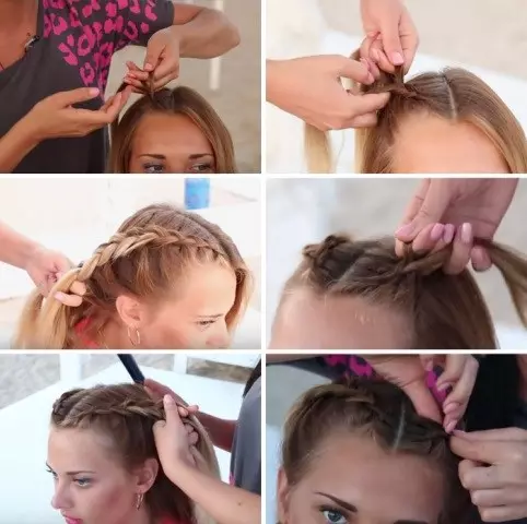 Dos espigas (53 fotos): ¿Cómo trenzar 2 picos de volumen en los lados de ti mismo? ¿Cómo hacer un hermoso peinado con mucho pelo paso a paso? Esquemas de tejido 5823_24