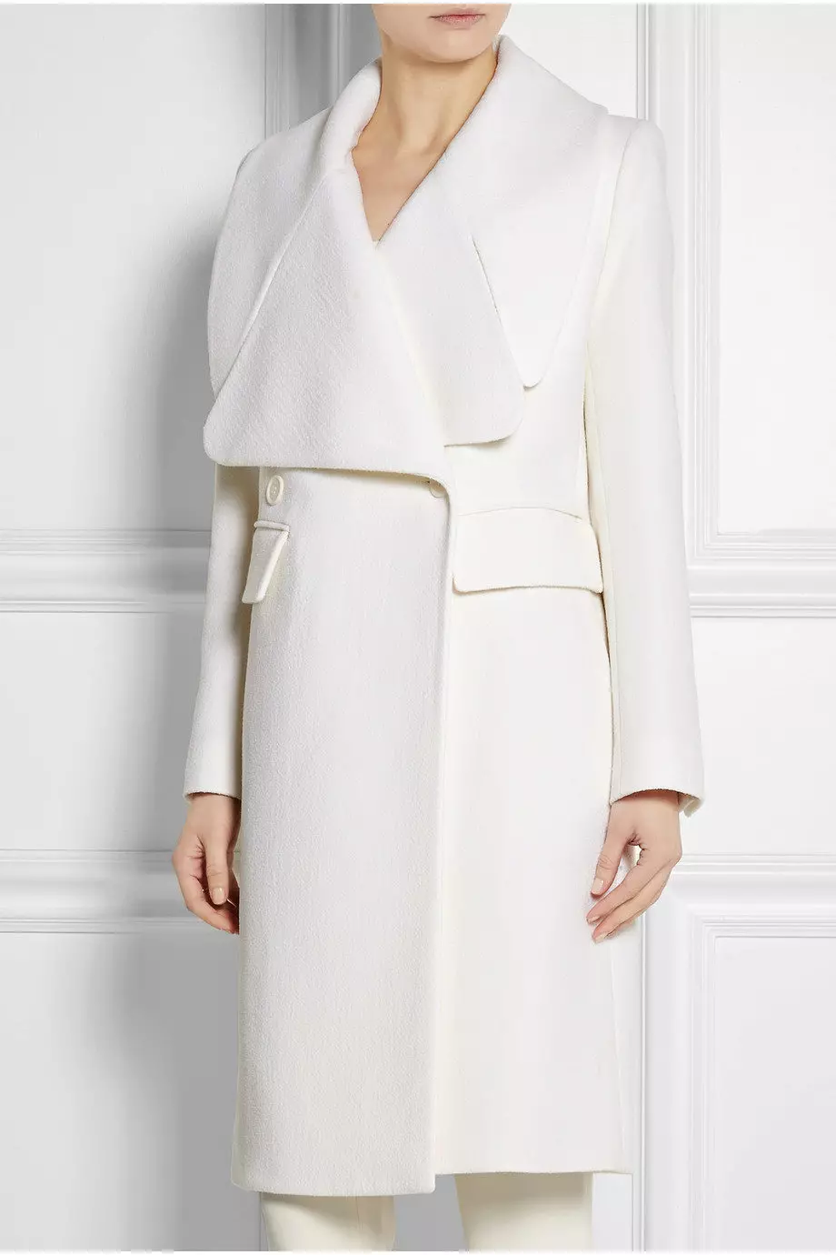 Naisten White Coat (183 kuvaa): Lyhyt, Mango, Valko-Venäjä, kuinka puhdistaa takki, pitkä, huivi valkoinen takki, hupullinen 583_111