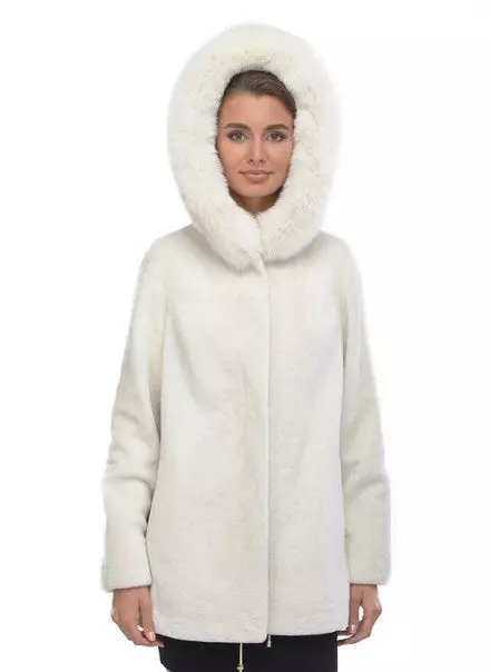 Naisten White Coat (183 kuvaa): Lyhyt, Mango, Valko-Venäjä, kuinka puhdistaa takki, pitkä, huivi valkoinen takki, hupullinen 583_121