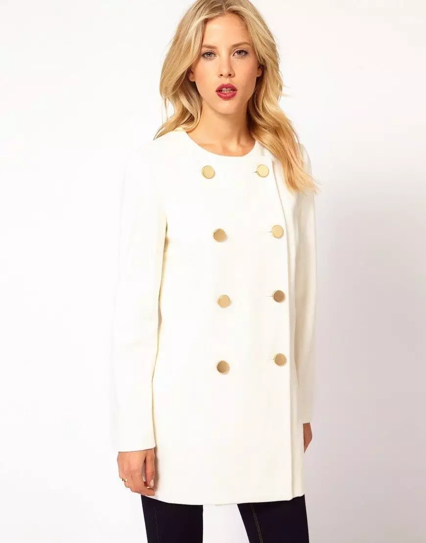 Naisten White Coat (183 kuvaa): Lyhyt, Mango, Valko-Venäjä, kuinka puhdistaa takki, pitkä, huivi valkoinen takki, hupullinen 583_16