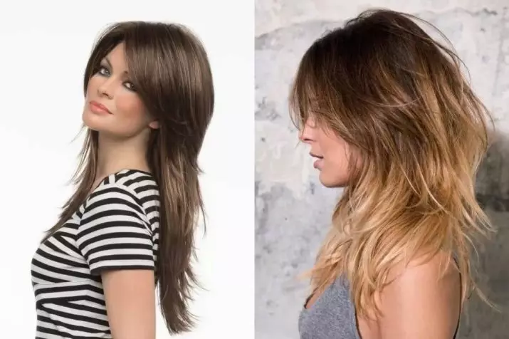 Asymmetresch Hoercuts fir laang Hoer (38 Fotoen): weiblech Frisuren mat Asymmetrie mat Bangs an ouni et 5855_32