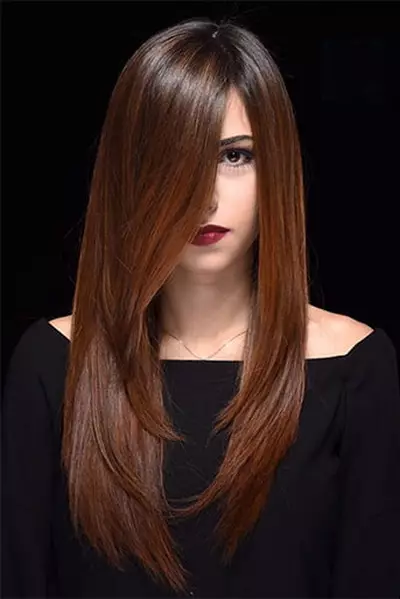 Haircut Lestenka para cabelos longos (52 fotos): peiteado de mulleres en pelo moi longo, escaleira por toda a cabeza en cabelo recto e ondulado, vista traseira e frontal 5884_15