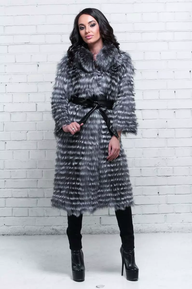 Manteau tricoté (96 photos): manteau de vison féminin sur une base tricotée, avec des manches tricotées, longue, des renards sur tricotwear 589_39