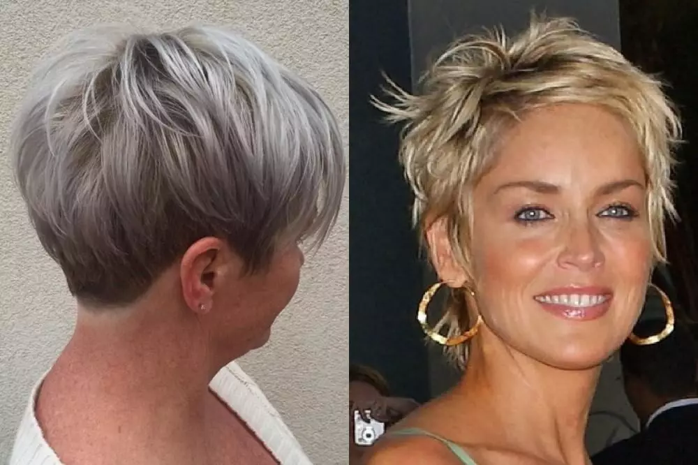 Помлађивање фризура за жене 50 и више година (62 фотографије): млађи фризуре за жене са средњим и кратким косим, ​​модерним опцијама 5918_12