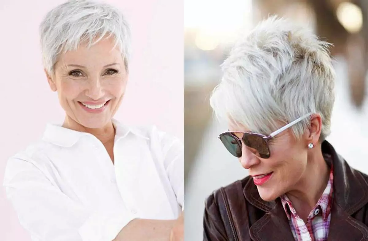 Помлађивање фризура за жене 50 и више година (62 фотографије): млађи фризуре за жене са средњим и кратким косим, ​​модерним опцијама 5918_19
