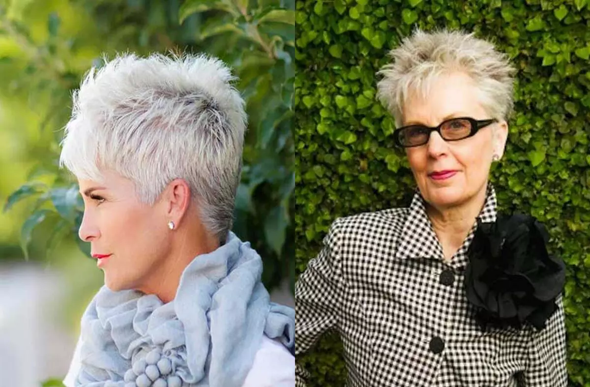 Помлађивање фризура за жене 50 и више година (62 фотографије): млађи фризуре за жене са средњим и кратким косим, ​​модерним опцијама 5918_20